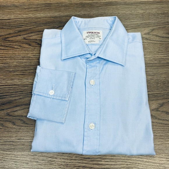 T.M.Lewin Shirts Tm Lewin Solid Blue Dress Shirt 6533 Poshmark